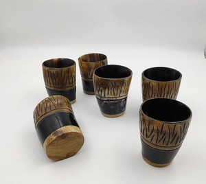 Drinking Horn Shot <b>Cup</b> Glass Viking 3" Inch Eco-Friendly Hand Engraved Carved High Quality - Product Image 3