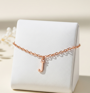 Grado superior 925 plata esterlina minimalista uso diario pulsera de hilo fino chapado en oro rosa cadena de eslabones carta encanto regalo - Product Image 2