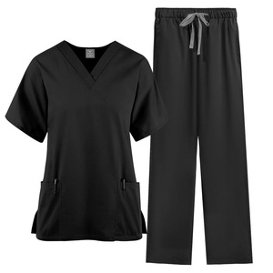 Comfortable Practical Spandex Short Sleeve Hospital Medical <b>Scrubs</b> Stand Collar <b>Nurse</b> <b>Scrub</b> Sets Practical Staff Uniforms - Product Image 3