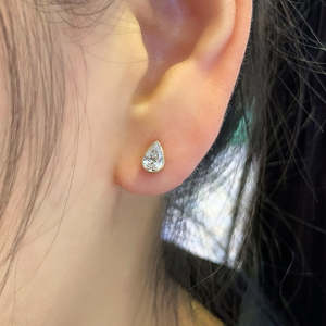 Boucles d'oreilles en diamant de laboratoire de 0,60 carats, couleur EF, clarté VS, forme poire - Product Image 2