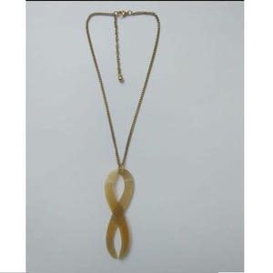 สร้อยคอจี้รูปเขาควายรูปไข่พร้อมไม้กางเขนและตัวเลขในสไตล์ศาสนาคริสต์เครื่องประดับธรรมชาติทำมือ - Product Image 3