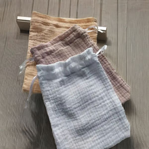 Sac cadeau en <span class=keywords><strong>coton</strong></span> mousseline double <span class=keywords><strong>gaze</strong></span> à cordon <span class=keywords><strong>de</strong></span> serrage, personnalisable en taille et en couleur, pour le rangement <span class=keywords><strong>de</strong></span> la poussière - Product Image 5