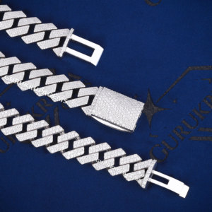 Conjunto de cadena y pulsera de moissanita de plata 925 al por mayor, joyería de diamantes de eslabones cubanos ostentosos de lujo - Product Image 6