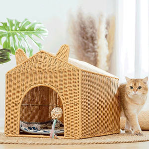 Top selected Rattan <b>Dog</b> House Pet Cottage Handwoven Rattan <b>Kennel</b> Decorative Indoor <b>Dog</b> Cat House for Sleeping OEM ODM Wholesale - Product Image 2