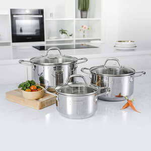 High Quality Triply Stainless Steel <b>Cookware</b> Set, Pot Size 16, 20, 22cm, 2.2mm Thickness - Product Image 1