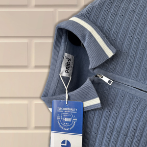 เสื้อสวมหัวแขนสั้นผ้าคอตตอนคอมบ์สำหรับผู้ชาย, เสื้อสเวตเตอร์1/4ซิปหน้าสำหรับ100% คอโปโลดีไซน์เนอร์สไตล์ทางการ - Product Image 1