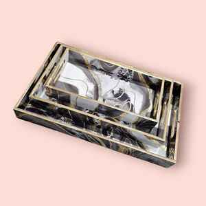 Handcrafted Durable Eco-friendly Meena <b>Printed</b> Wooden Serving Tray Decorative Indian Meenakari Design for Home & Hotel - Product Image 1