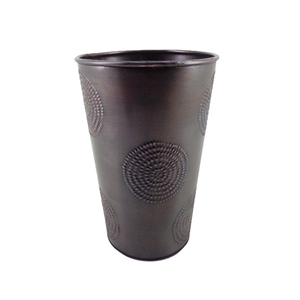 Ensemble de jardinières rondes en métal tendance de 3 pots de fleurs de couleur bronze pour la décoration intérieure et extérieure - Product Image 1
