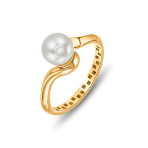 Bague en or avec prisme de perle pour femme - Product Image 4