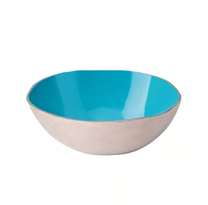 Bols de service en métal blanc et bleu de haute qualité pour hôtels et restaurants plats de service bols de serveur de salade à vendre - Product Image 1