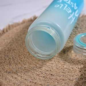 Botella de Agua de Vidrio Azul Cielo Premium Hello Master con Impresión de Letras - Regalo Ideal para Viajes - Product Image 2