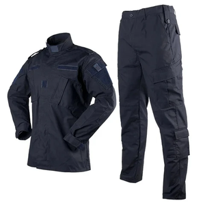 Alto rendimiento primavera otoño espesar manga larga negro hombres guardia de seguridad uniforme - Product Image 3