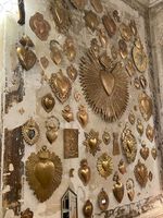 Décoration murale en laiton en forme de cœur, artisanat traditionnel fait main, pour salon, usage intérieur, ex-votos, Sacré Milagro
