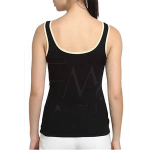 เสื้อกล้ามออกกำลังกายสำหรับผู้หญิงเสื้อกล้ามลำลองผ้าคอตตอน100% พิมพ์โลโก้ตามสั่ง - Product Image 2