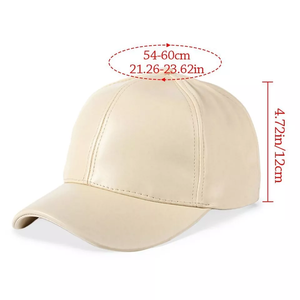 Gorra de béisbol de cuero PU para hombre, gorra deportiva de estilo a la moda, venta al por mayor, nueva, 6 paneles, 100% algodón, lona personalizada, Unisex, adultos, PK COMMON - Product Image 4