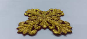 Badges de luxe tissés et brodés à la main, emblèmes et patchs en polyester avec fil de bullion, étiquettes de vêtement, badge en tissu feutre brodé - Product Image 3