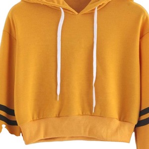 Alta calidad nueva llegada algodón mujeres Crop Top Hoodie 100% algodón ropa Casual moda Crop Hoodies último diseño personalizado - Product Image 6