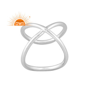 Vente chaude à la main 925 Fine Sterling Silver Cross Band Ring Fabricant de bijoux en argent - Product Image 1