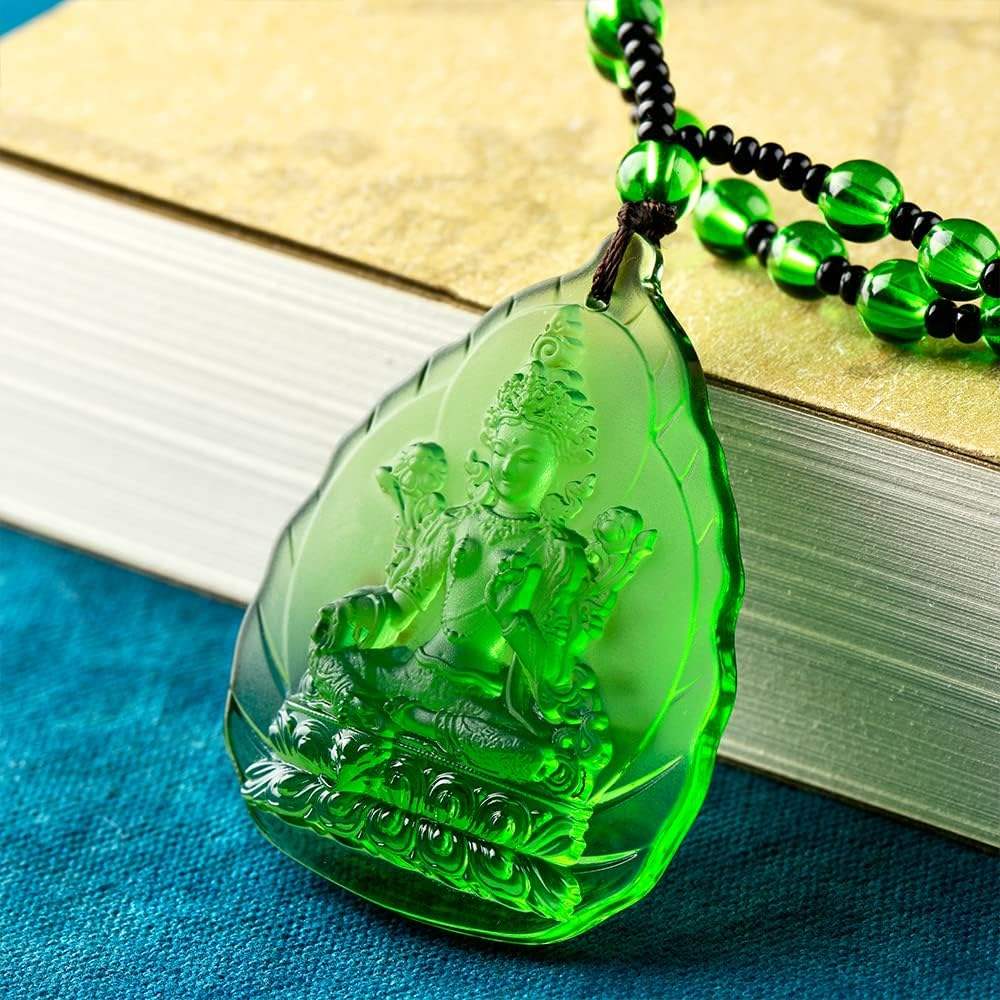 Green Tara Pendant Kuan Yin Goddess of Compassion Mercy Crystal Kwan Yin  Pendant Necklace Guan Yin Amulet Avalokitesvara Jewelry - Main Image