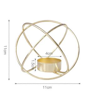Mesa de vela Tronwork de geometría Simple nórdica, restaurante creativo, cena a la luz de las velas, decoración romántica para el hogar, chapado en oro - Product Image 3
