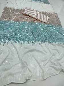 Dernière tenue de soirée de styliste traditionnel, douce, Georgette, séquence de travail, mode pour femmes, vente en gros, tenue indienne de haute qualité - Product Image 4