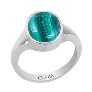 Anillo de Malaquita Natural Certificada Dana Firang con Engaste de Bisel para Uso Diario - Product Image 1