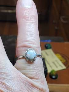 925 Sterling Silver White Opal Engagement Ring Australian Opal Ring Elegant Handmade Fine Jewelry Gift for Her - Product Image 5