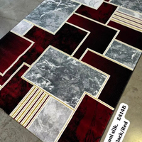 Tapis traditionnel en polypropylène shaggy Adiva, tissé jacquard, fabriqué à la machine, à poils moyens, rembourré, antidérapant, lavable