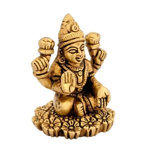 SHUBHAM Brass Rare Flower Laxmi Lakshmi Murti para el Templo del hogar, el mejor artículo de regalo de Diwali, decoración del templo del hogar - Product Image 4