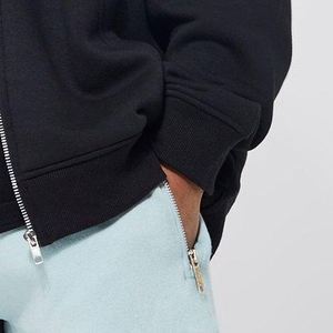 Sweat à capuche unisexe en coton et polyester avec fermeture éclair, en molleton bouclette, idéal pour le sport et le fitness, coupe oversize unie, collection hiver - Product Image 6