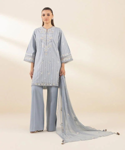 Señoras Shalwar Kameez para ropa informal Material de algodón y césped hecho Venta caliente Mujeres Shalwar Kameez con servicio OEM Dupatta - Product Image 1