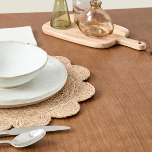Manteles individuales de algas marinas naturales redondas artesanales con borde festoneado manteles tejidos ecológicos para decoración de mesa de comedor - Product Image 4