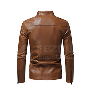 Chaqueta de invierno de piel de vaca para hombre de peso pesado con cuello levantado, cuero suave al tacto cómodo para logotipo frontal de clima duro - Product Image 2