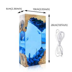 Lámpara LED con Forma de Flor de Resina Hecha a Mano, Luz Nocturna, Estatua de Buceo, Tema Submarino, Regalo del Día de la Madre, Piedra de Ágata, Marca Home Sack - Product Image 5