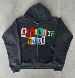 OEM เสื้อฮู้ดมีซิปสำหรับผู้ชาย, เสื้อผ้าลำลองมีซิปอเนกประสงค์สำหรับกลางแจ้งย้อมสีล้วนสำหรับฤดูหนาวและฤดูใบไม้ร่วง - Product Image 1