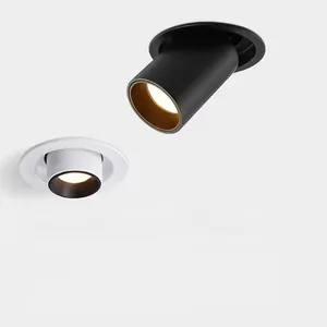 COB LED parça ışıkları 7W gömme tavan lambası 360 derece ayarlanabilir iç mekan aydınlatması oturma odası 12W kısılabilir LED spot