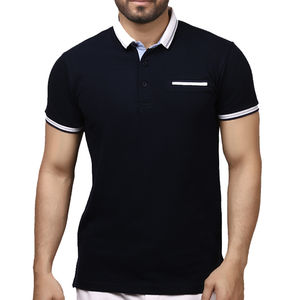 Chemises de golf décontractées respirantes en coton à manches courtes brodées pour hommes, grande taille, personnalisables avec logo OEM, vente en gros - Product Image 5