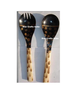 Ensemble de couverts pour salade en émail et design créatif dernier cri pour restaurant, corne alimentaire sûre avec poignées en émail à prix compétitif - Product Image 2