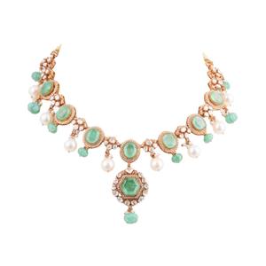 Ensemble collier et boucles d'oreilles tendance Gajaah en argent sterling 925 avec pierres multicolores, bijoux en argent pur pour femmes, pour les fêtes et les mariages - Product Image 2