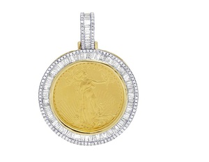 Customized Hip Hop Jewelry In S925 Sterling Silver VVS Moissanite Round Baguette Diamond <b>Studded</b> Pendant <b>For</b> <b>Men</b> Women - Product Image 1