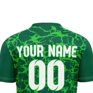 Maillot de football imprimé par sublimation, couleur unie et motif uni, col en V, coupe confortable - Product Image 5