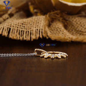 Colgante de diamante de corte brillante redondo TDW 0.342 con cadena de oro amarillo certificado/no certificado Diamante Cvd Joyería de diamantes - Product Image 3