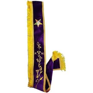 Orden de Eastern Star OES Faja completa Masonic Regalia Worthy Matron Sash Purple Oes Sash - Product Image 1