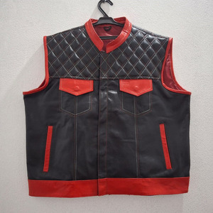 เสื้อกั๊กหนังสำหรับผู้ชายเสื้อขี่มอเตอร์ไซค์สำหรับผู้ชายเสื้อใส่ได้ทุกฤดูทนทานผลิตโดยมืออาชีพ - Product Image 1