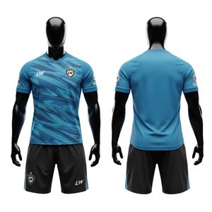 Maillots de football professionnels personnalisés, uniformes de football, maillot de football de haute qualité, uni, automne, court, polyester, maille, séchage rapide, léger - Product Image 1