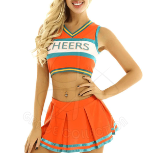 Uniforme de pom-pom girl le plus populaire au design personnalisé pour jeunes femmes flambant neuf ensemble de haut et de short de pom-pom girl pour femmes - Product Image 4