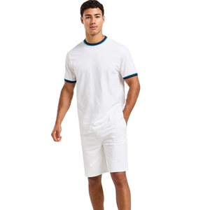 Custom Seamless Lightweight Windproof Unisex Summer Regular Cotton <b>Tshirt</b> Shorts Set Printed Washed 2-Piece Tracksuit Breathable - Product Image 1