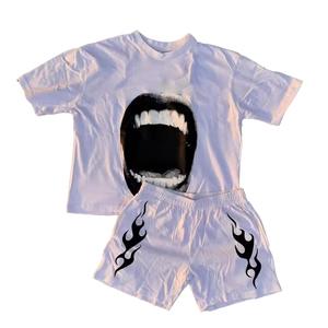 Camiseta de Peso Pesado de 300 g/m², Estampada con Serigrafía, Aplicación Manual, Mezcla de Poliéster/Algodón, Felpa Francesa, Personalizada, Informal, de Verano, Estilo Urbano, Dos - Product Image 1