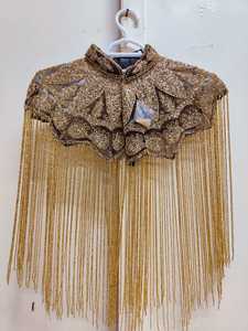 Beautiful Burlesque Cape Embroidery Beaded Strands <b>Sequins</b> Elegant Festive Club Outfit Pearls Straight Silhouette Floor-Length - Product Image 2