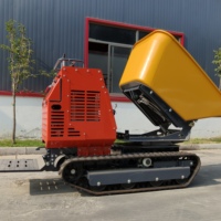Mini-dumper chenillé facile à utiliser, transporteur sur chenilles de 0,5 tonne, camion-benne hydraulique sur chenilles en caoutchouc pour petites exploitations agricoles, maisons et jardins
